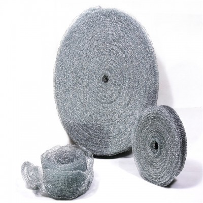 galvanized iron cleaning mesh scourer with nylon net bag packing