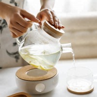 Glass jug / teapot with 2 double wall glass cups tea set