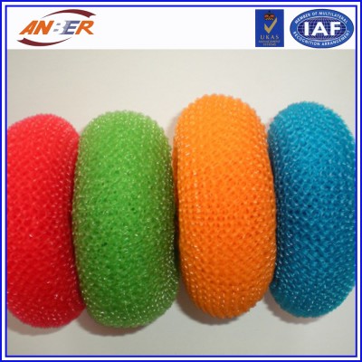 Good quality plastic mesh scourer with different color